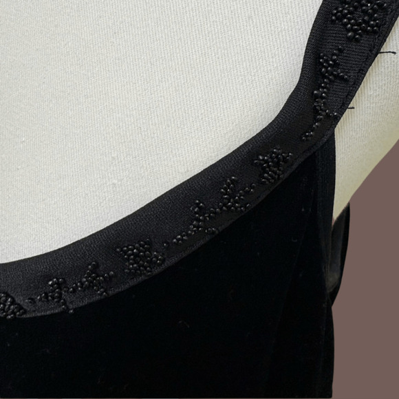 Hillard & Hanson Tank Dress | Black Sueded Beaded | Size 10 | Vintage - Picture 3 of 5